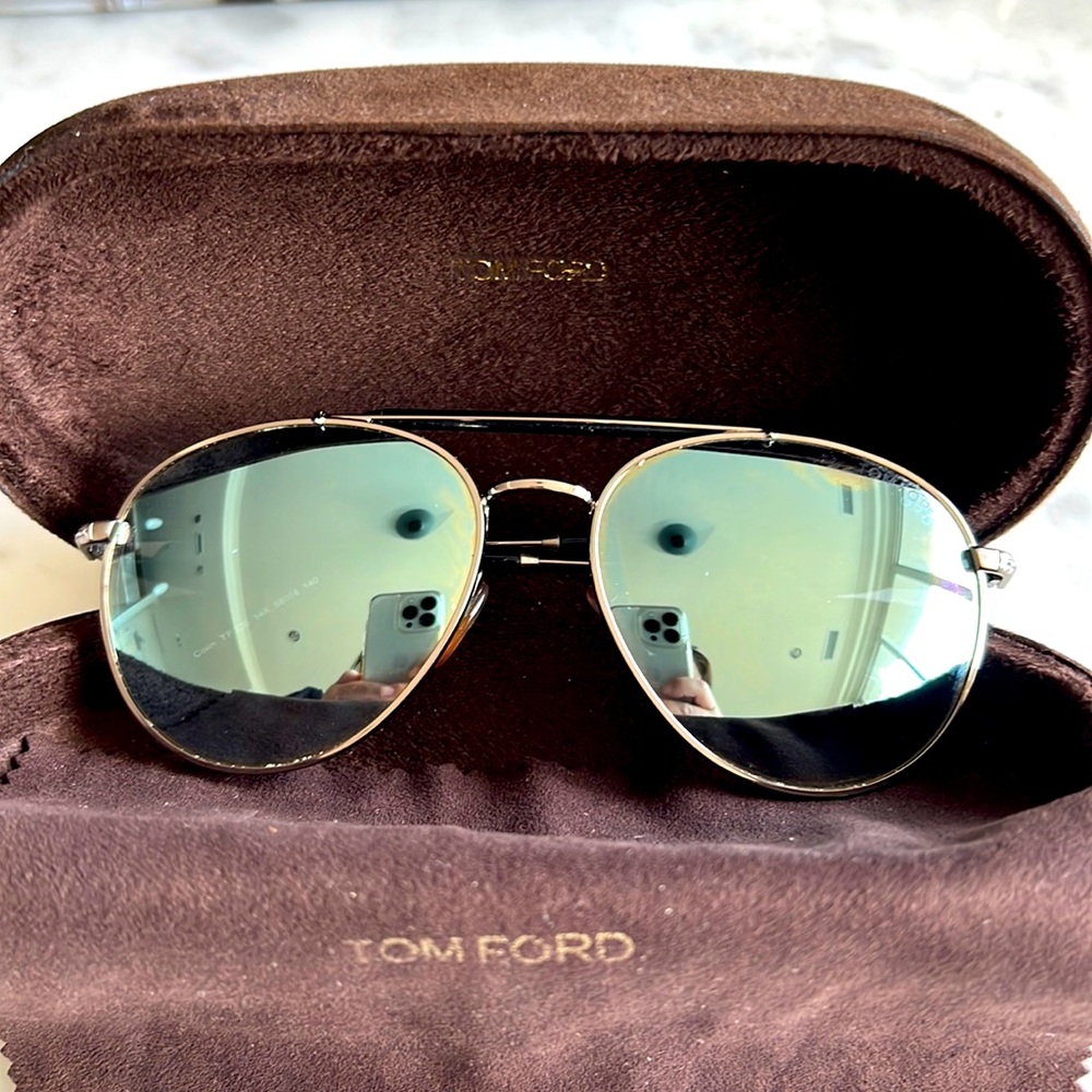 TOM FORD Mirrored Aviator Sunglasses Colin TF338